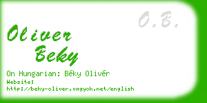 oliver beky business card