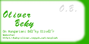 oliver beky business card